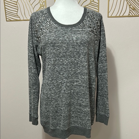 Maurices Sweaters - Chic Gray Knit Top with Sparkle Accents